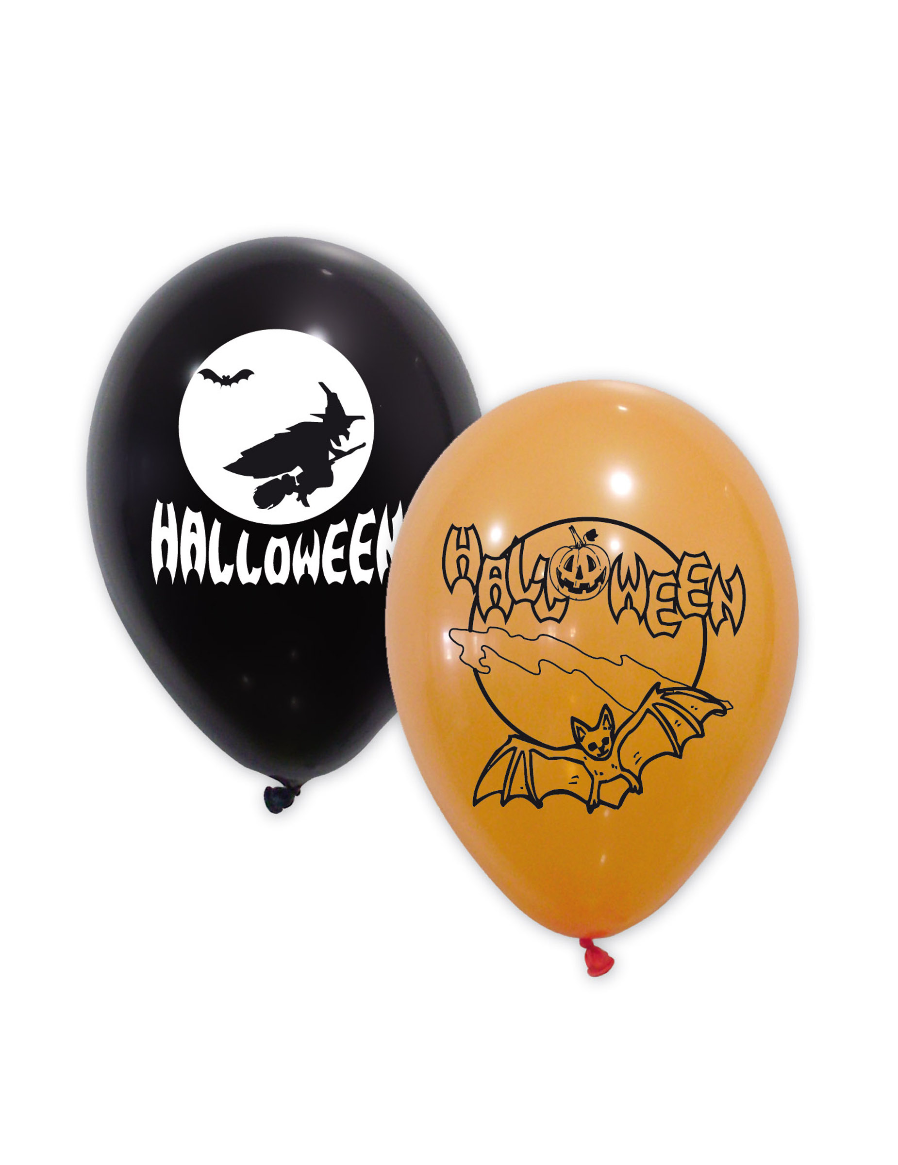 Halloween Latexballons 10 Stück schwarz-weiss-orange 30 cm von GLOBOLANDIA