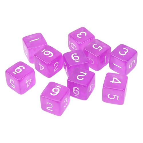 30 Stück Rechtwinklige, Transparente, Farbige Kunststoffwürfel mit 6 Seiten, Breite Anwendung für Würfelspiele und Lernspiele (Purple) von GLOGLOW
