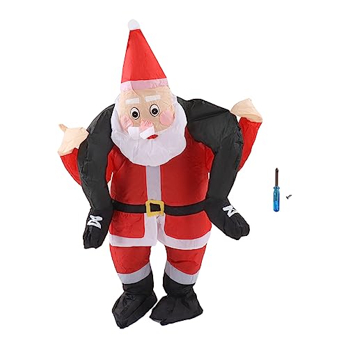 GLOGLOW Aufblasbares Weihnachtskostüm, Blow Up Santa Riding Funny Costum für Erwachsene Teenager Cosplay Ostern Weihnachtsfestivals Partys Cosplay Parks (Erwachsene) von GLOGLOW