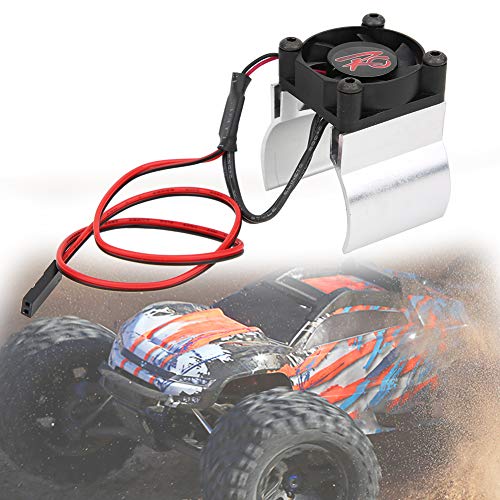 GLOGLOW Kleiner und Leichter Kühlkörperkühler mit Hochgeschwindigkeitslüfter für 1/10 RC-Car, Starke Kompatibilität/Wltoys/Himoto Black (Silver) von GLOGLOW