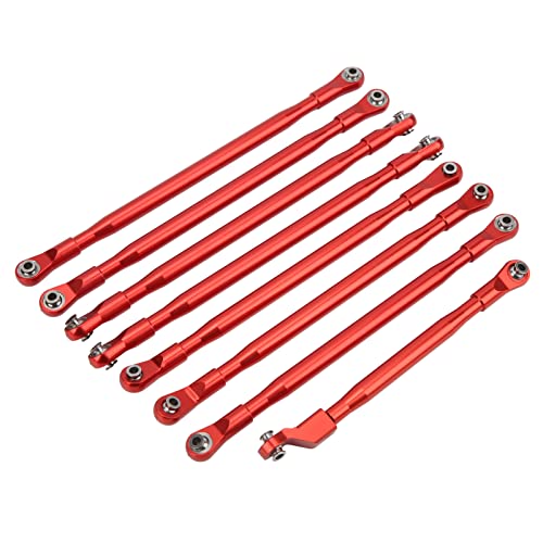 GLOGLOW RC-Metallstangen-Verbindungsset mit Stabilisator – Langlebiges Zugstangen-Ersatzwerkzeug für Axial SCX6 JLU 1/6 RC-Car-Enthusiasten (Rot) von GLOGLOW