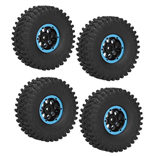 GLOGLOW RC-Rennreifen 1,9 Zoll, 4er-Set mit Inflator, Perfekter Ersatz für das Kletterauto SCX10 TRX4, Lange Lebensdauer (Blue) von GLOGLOW