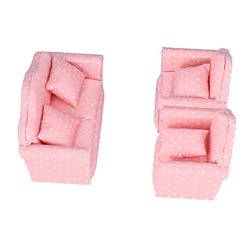 Mini-Puppenhaus-Sofa, Tragbares Miniatur-Puppenhaus-Sofa, Puppenhaus-Möbel, Vielseitig Einsetzbar für, Als Geschenke, für Puppenhaus-Schlafzimmer, für Puppenhaus-Wohnzimmer von GLOGLOW