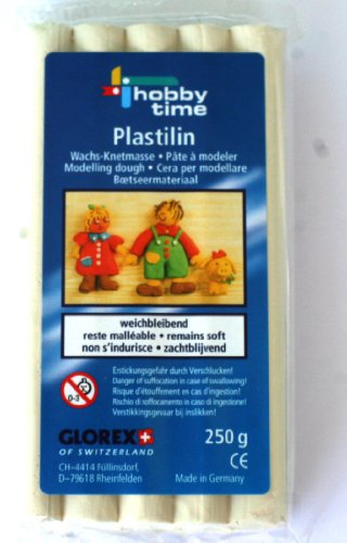 GLOREX 6 8080 105 105-Plastilin 250g weiß, Blanc von GLOREX