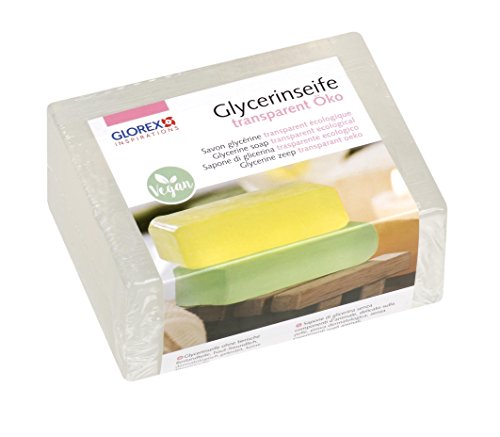 Glorex 6 1600 141 GmbH Glycerin-Seife Öko 500g mit Olivenöl transparent von GLOREX