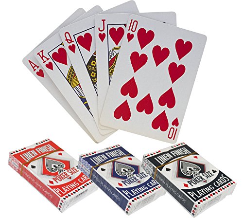 GLOW 2er Set Leinen-Finish Poker-Größe Spielkarten - Klassisches Full 52 Deck Traditioneller Casino-Stil zum Spielen Alle von Ihnen Lieblings-Kartenspiele Snap Solitaire Black Jack Texas Holdem von GLOW Wholesale