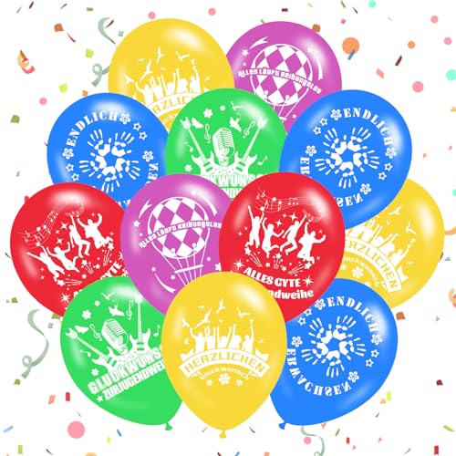 GLQSLQ 25 Stück Alles Gute Zur Jugendweihe Luftballons, Jugendweihe Party Deko Girlande, für Jungen und Mädchen Jugendweihe Endlich Erwachsen Hängende Deko von GLQSLQ