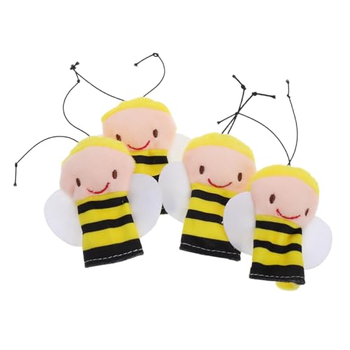 4 Stück Bienen-Fingerpuppenspielzeug interaktives Plüschpuppen Fingerpuppen Fingertierpuppen weiche Fingerpuppen Fingerpuppen Fingerpuppen GLSTOY von GLSTOY