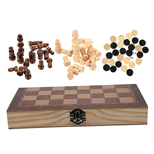 GLSTOY 1 Satz 3 1 Internationales Schach Holzschachspiel Schachspielzeug 3 In 1 Schachspielzeug 3 In 1 Brettschach Holzschach Lernspielzeug Lernspielzeug Intelligenzschach von GLSTOY