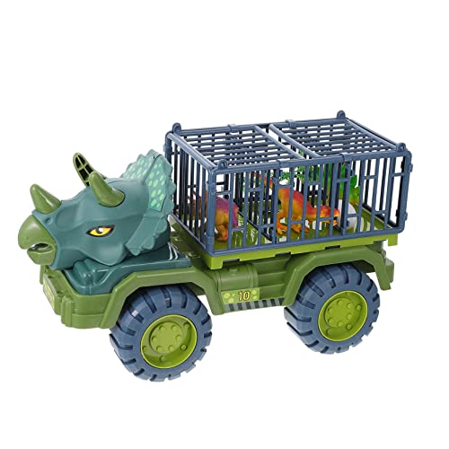 GLSTOY 1 Satz Dinosaurier ziehen Auto zurück LKW-Transporter Pull-Back-Dinosaurier Kinder puppenwagen kinderspielzeug Auto Dinosaurier Auto Dinosaurier Spielzeug Cartoon-LKW Plastik Green von GLSTOY