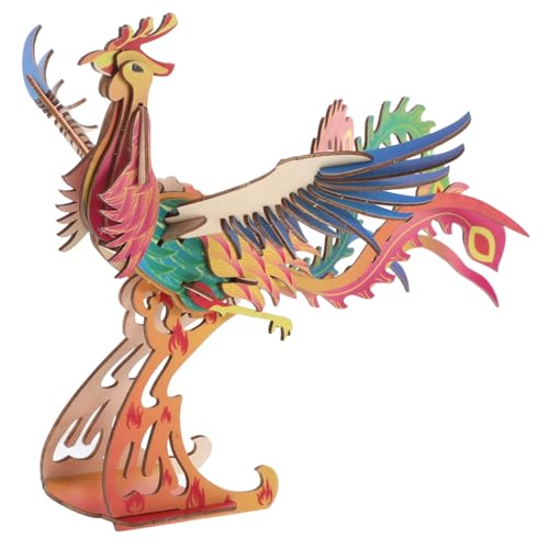 GLSTOY 1 Satz Dreidimensionales Phoenix-Puzzle DIY Holzvogeltier DIY-Puzzle Puzzle Für Puzzle Aus Holz 3D-Montage-tierpuzzle Phönix- Holzpuzzle Zum Zusammenbauen Hölzern von GLSTOY