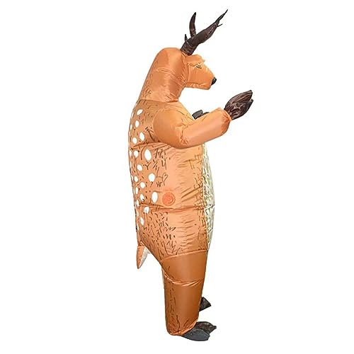 GLSTOY 1 Satz Elch Aufblasbarer Anzug Aufblasbares Rentierkostüm Schälig Fimingo Aufblasbares Dinosaurierkostüm Für Kinder Aufblasbares Weihnachtsoutfit Hirsch Light Brown 190t Polyester von GLSTOY