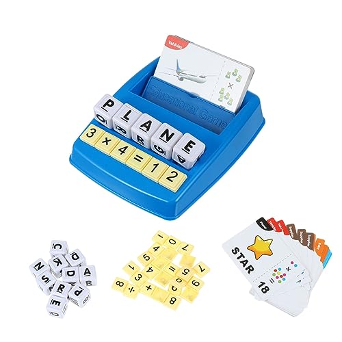 GLSTOY 1 Satz Englische Spiele Mathe-Spielzeug Lernen Wörter Lernen Spielzeug Passendes Buchstabenspielzeug Mathe-lernkarten Puzzle-lernspielzeug Passende Briefkarten Stück Papier Blue von GLSTOY