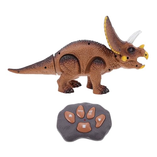 GLSTOY 1 Satz Fernbedienung Dinosaurier Triceratops-Modell stimmhafte Dinosaurier Dinosaur Toy Ferngesteuerter Dino wandelnde Dinosaurier gehendes Dinosaurierspielzeug Plastik Brown von GLSTOY