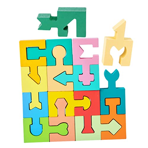 GLSTOY 1 Satz Form Passende Blöcke Form-Puzzle-Spielzeug Kinder Bauen Spielzeug Kognitives Spielzeug Spielzeuge Aus Holzklötzen Lernspielzeug Kinder Holzpuzzle Spielzeug Hölzern von GLSTOY