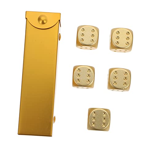 GLSTOY 1 Satz Metallwürfel Zahlenspielzeug Partywürfel kleine Würfelstütze Desktop-Spielzeug Pokerwürfel bastelzeug The Craft Spiel Würfel einfache kleine Würfel Aluminiumlegierung Golden von GLSTOY