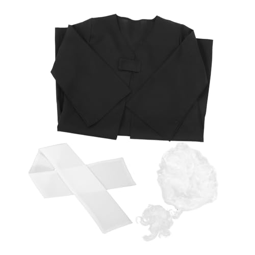 GLSTOY 1 Satz Richteruniform für Haken Zubehör Jungs Gerichtsverkleidung Set Richter Kleidung Richterin für Kinderkostüme Richterkostüm für Polyester Black von GLSTOY