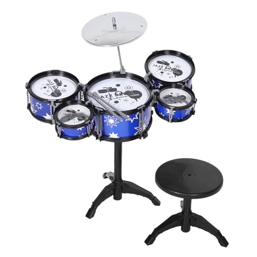 GLSTOY 1 Satz Schlagzeug Für Schlagzeug Für Kleinkinder 1-3 Elektronische Schlagzeuge Musikspielzeug Kindertrommelspielzeug Mini-Percussion- -trommeln Blue Plastik von GLSTOY