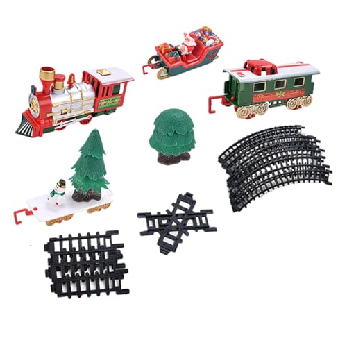 GLSTOY 1 Satz Süßer Weihnachtszug Weihnachtszugverzierung Kreative Weihnachtsverzierung Weihnachtszug Mit Gleis Weihnachtsdekoration Kleines Eisenbahnspielzeug Mit Gleis Plastik von GLSTOY