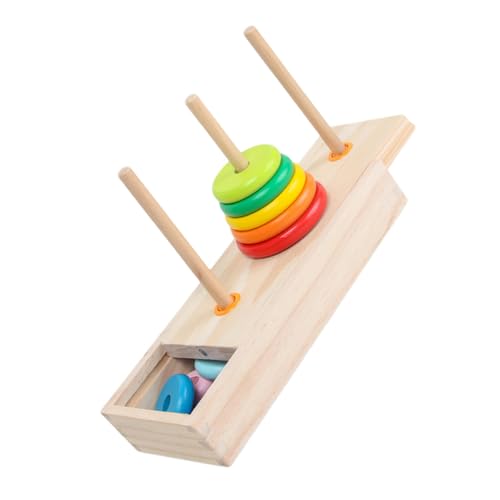 GLSTOY 1 Satz Turm Von Hanoi Stapelspielzeug Für Babys Stapelspielzeug Für Kleinkinder Stapelturm Formsortierspielzeug Früherziehungsspielzeug Stapelringblöcke Colorful Hölzern von GLSTOY