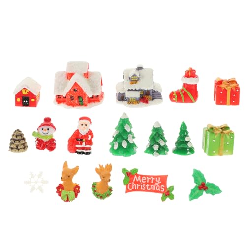 GLSTOY 1 Satz Weihnachtsminiaturen Zum Basteln Machen Sie Es Mini-Essen Spielzeug Weihnachtsminiaturen-Set Mini-hausbausatz Schneekugel Fee Puppenhaus Weihnachtsdeko Plüsch Ornamente Harz von GLSTOY