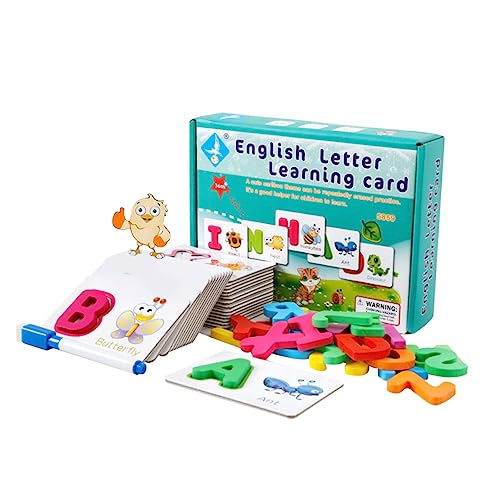 GLSTOY 1 Set Alphabet Karte Pädagogisches Spielzeug Für Kleinkinder Rechtschreibspiel Mit Wörtern Puzzle Spielzeug Wörter Rechtschreibspiel Lernspielzeug Für Kleinkinder Alphabet von GLSTOY