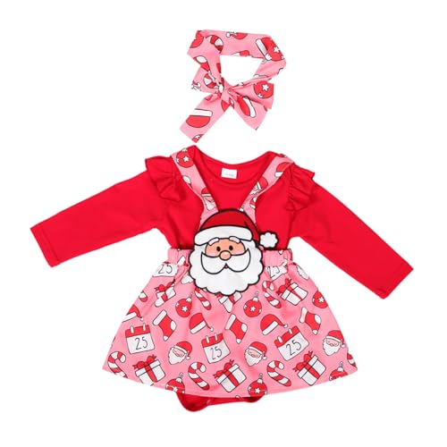 GLSTOY 1 Set Baby-weihnachts-overall-kleidung Für 12–18 Monate Neugeborene Mädchen-outfits, Herbst-winter-baby-weihnachtskleid, Baby-mädchen-strampler Und Hosenträger-rock-set von GLSTOY