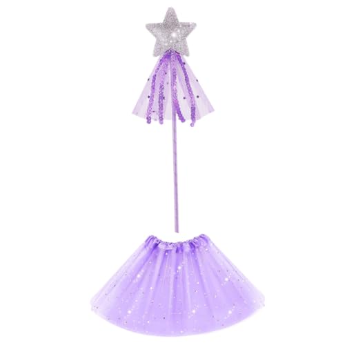 GLSTOY Ballett Kinder Halloween-tutu-rock Für Kinder 1 Set Prinzessin Tutu Kleid Mit Feenstab Ädchen Ballettrock Kostü Für Geburtstagsfeiern Und Karneval Fairy Skirt Und Zauberstab Set Für von GLSTOY