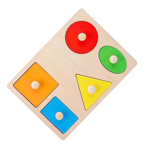 GLSTOY 1 Set Geometrie Puzzle Regenbogen Bausteine Frühes Lernspielzeug Holzpuzzle Logischer Baustein Pädagogisches Puzzle Kinder Baustein Kind Pädagogisches Spielzeug Geometrie von GLSTOY