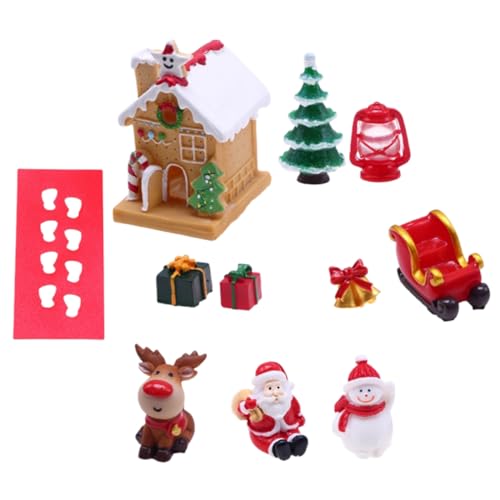 GLSTOY 1 Set Harz Schneemann Türmodell Mini Dekorationszubehör Weihnachtsbaumschmuck Weihnachtsparty Dekoration von GLSTOY