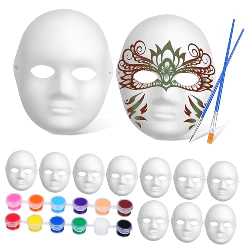 GLSTOY 1 Set Leere Masken Maskenherstellungsset Bemalbare Masken Papiermasken Weiße Maske DIY Masken Halloween Maske Cosplay Party Masken Maskerade Maske Für Frauen Pappmaché von GLSTOY