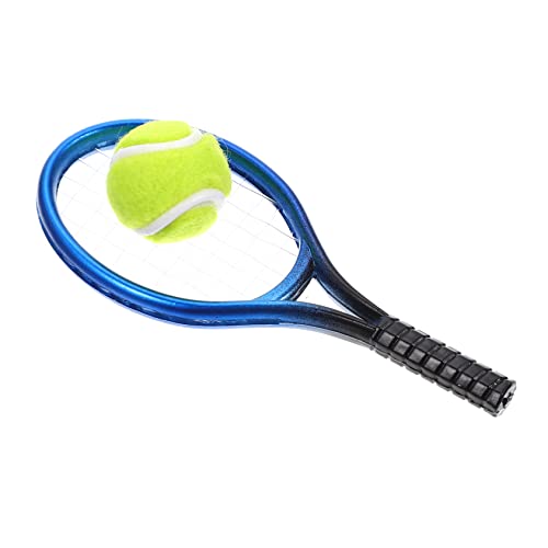 GLSTOY 1 Set Mini Tennis Racket Und Tennis Modell Miniatur Dekoration Für Puppenhaus DIY Zubehör Ideal Für Kreative Mini Szenen Und Als Für Tennisliebhaber von GLSTOY