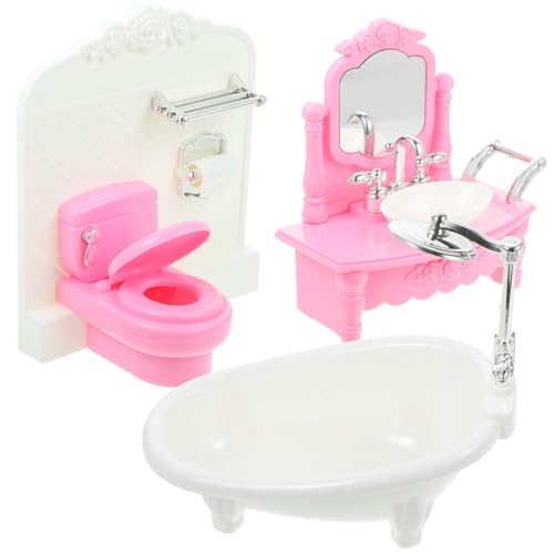 GLSTOY 1 Set Miniatur Badezimmer öbel Set Waschbecken Toilette Und Badewanne Puppenhaus Zubehör Zufälliger Farbe Mini Badezimmer Modell Für von GLSTOY