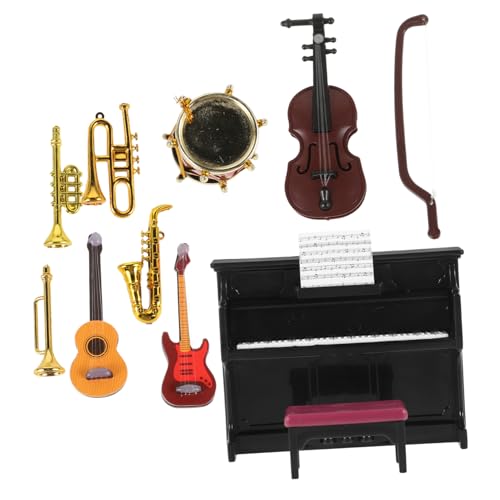 GLSTOY 1 Set Miniatur Musikinstrumente Für Puppenhaus Dekoration Realistische Modelle Für Mini Szenen Einschließlich Klavier Und Geige Perfekt Für Puppenhaus Zubehöre von GLSTOY