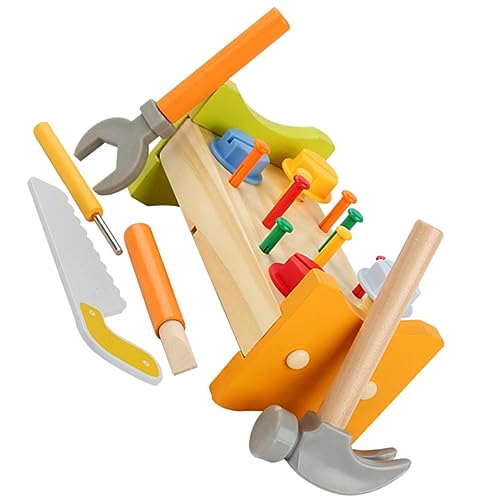 GLSTOY Kinder Werkzeugkoffer 1 Set Pounding Peg Workbench Für Holzspielzeug Mit Hammer Für Kleinkinder Farbenfrohe Lernspielstation Für Frühkindliche Entwicklung Und Motorikfähigkeiten von GLSTOY