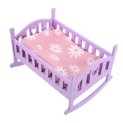 GLSTOY 1 Set Puppenhaus Kinderbett Babypuppen Miniaturen Puppenbetten Dekorieren Babys Puppen Babydoll Mini Kinderbett Kindermöbel Mini Möbel Modell Puppenhaus Möbel Buntes von GLSTOY