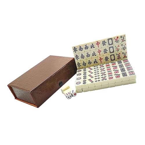 GLSTOY 1 Set Reise Freizeit Mahjong Miniaturbausätze Traditionelles Mahjong Spiel Reisespielzeug Spielzeug Für Reisen Mahjong Zubehör Chinesisches Mahjong Spiel Spielzeug von GLSTOY