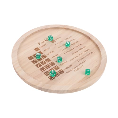 GLSTOY 1 Set Würfeltablett Holzwürfel Spielwürfel Farkle Würfel Spielzubehör Holzpunktwürfel Familie Farkle Würfel Farkle Würfelplatte Würfelaufbewahrungskoffer Party von GLSTOY