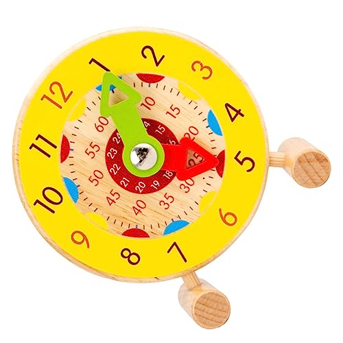 GLSTOY 1 Stück Holz Lernuhr Für Kinder Pädagogisches Spielzeug Zur Zeitlehre Analoge Uhr Für Kognitives Lernen Ideal Für Jungen Und ädchen Holzspielzeug Zur Der von GLSTOY