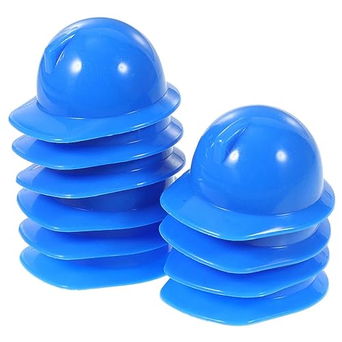 GLSTOY 10 Stück Mini Bauhut Aus Kunststoff Mini Sicherheitshut Miniatur Bauhut Puppenhelm Mini Kunststoff Schutzhelm DIY Helm Haustierhut Dekor Haustierhundehelme Miniaturhelme von GLSTOY