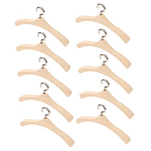 GLSTOY Uppenkleider-holzbügel 10 Puppen Kleiderbügel Aus Holz Puppenhaus Zubehör Für Puppenstubenmöbel Ideal Für Die Aufbewahrung Von Puppenkleidern Und Outfits Kinder Kleiderbügel von GLSTOY