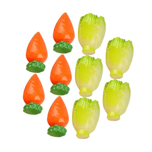 GLSTOY 10 Stück Obst Und Gemüsemodell Winziges Gemüse Mini Kunstgemüse Mini Kunstkohl Karotte Mini Gemüse Mini Hausnahrung Miniatur Kohl Und Karotte Miniatur Gemüse von GLSTOY
