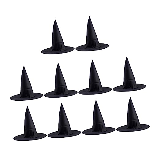 GLSTOY 10 Stück Teiliges Halloween Hexenhut Schwarz Spitzes Cosplay Kostüm Accessoire für Party Foto Requisiten und Fest Dekoration Erwachsene GLSTOY 10 Stück Teiliges Halloween Hexenhut Schwarz Spitzes Cosplay Kostüm Accessoire für Party Foto Requisiten und Fest Dekoration Erwachsene von GLSTOY
