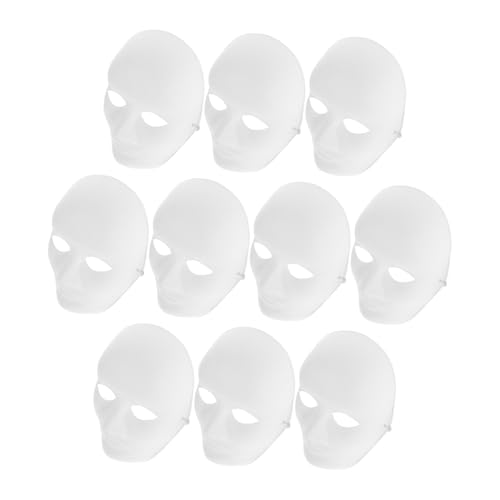 GLSTOY 10 Stück Vollgesichts Halloween Kostüme Leere Malmasken Für DIY Cosplay Maskerade Hip Hop Tanz Und Gruselige Partys Männliche Gesichtsdesigns Für Kreative Halloween Kostüme von GLSTOY