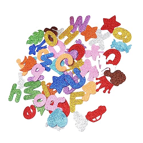 GLSTOY 100 Stück Eva Glitzer Alphabet Aufkleber Lustige Und Kreative Buchstaben Sticker Für Kinder Pädagogisches Frühlernzubehör Dekorative Aufkleber Für Kindergarten Und Kinderzimmer von GLSTOY