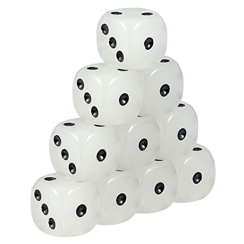 GLSTOY 10St Leuchtende Würfel 6-seitige Würfel Flash-Spielzeug Würfelspielspielzeug Würfel Spielzeug farbwürfel Colour Cube dice Set Acrylwürfel für die Party Zahlenwürfel aus Acryl Black von GLSTOY