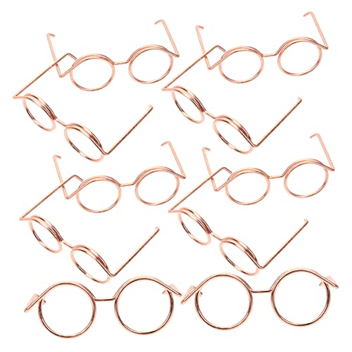 GLSTOY 10St Metallbrille Puppe verkleiden Zubehör Bjd-Puppe Sonnenbrille kindertagsgeschenke puppenkleidung Kinderspielzeug babyspielzeug Brille für Puppe Puppen-Anziehspielzeug Rose Gold von GLSTOY