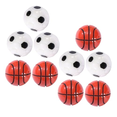 GLSTOY 12 Stück Mikro Landschaftsornamente Mini Basketball Mini Bälle Fußbälle Mini Sportbälle DIY Zubehör Miniatur Basketball Fußball Modell Kleines Hausdekor Harz von GLSTOY