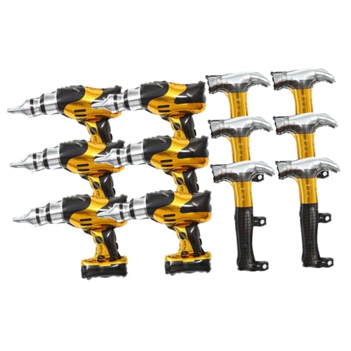 GLSTOY 12 Stück Teiliges Aluminium Folienballons Reparaturwerkzeuge Aufblasbar Hammer und Bohrer Jungen Geburtstag Party Dekoration Bau Themenparty Partyballons Langlebig und GLSTOY 12 Stück Teiliges Aluminium Folienballons Reparaturwerkzeuge Aufblasbar Hammer und Bohrer Jungen Geburtstag Party Dekoration Bau Themenparty Partyballons Langlebig und von GLSTOY