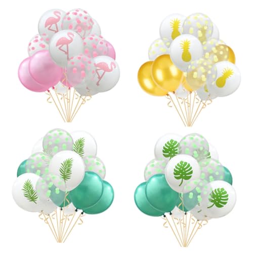 GLSTOY 15 Teiliges Hawaiian Party Ballon Set Flamingo Ballons Pink Polka Dot Und Flamingo Latexballons Für Hochzeiten Babypartys Und Geburtstagsfeiern von GLSTOY